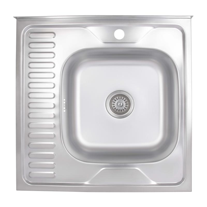 Кухонна мийка Brinex 6060-R 0,6 мм Satin (BRIN6060RSAT06)