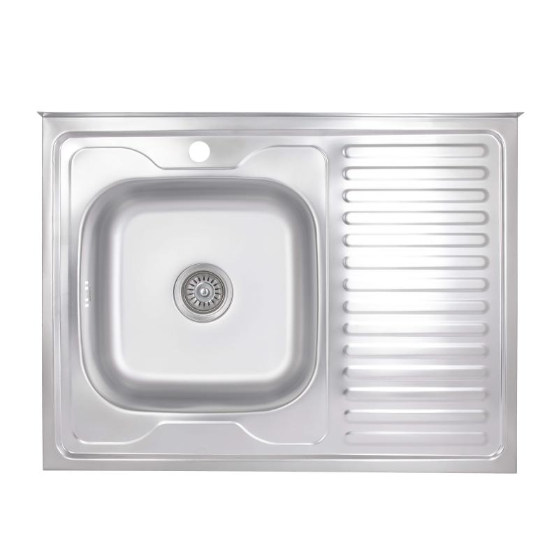 Кухонна мийка Brinex 6080-L 0,6 мм Satin (BRIN6080LSAT06)