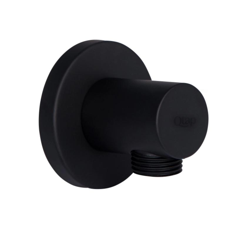 Акційний набір Qtap 1+1=3: Підключення для шлангу Spojeni Matt Black, округле QTCRBB030